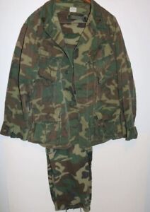 Large Vietnam War Brown Dominant Jungle Shirt Trousers Slant Pocket Fatigues