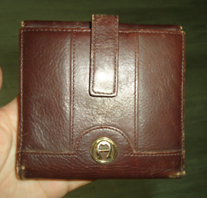 Vintage ETIENE AIGNER Men's brown Leather Wallet Size-4.8x4.5 in