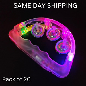 20 Pieces Light up Tambourine LED Flashing Tambourine Glow Musical Tambourine