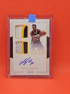 MYLES TURNER 2016-17 NATIONAL TREASURES GAME GEAR DUAL JERSEY AUTO 20/25 RPA