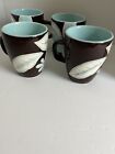 Set Of 4 New Laurie Gates Cafe Blues Mugs