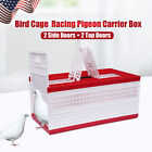 Racing Pigeon Carrier Box Large Plastic Bird Cage w/ 2 Side Doors + 2 Top Doors