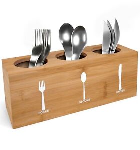 Beartrio Countertop Organizer for Kitchen, Utensil Holder, 3-Large Compartment