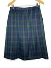 Cricket Lane Vintage Women’s Blue Green Plaid Tartan Skirt Pockets | Size 18