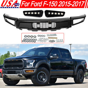 For Ford F-150 XLT 2015-2017 Raptor Style Gray Front Bumper Assembly W/ LED DRL