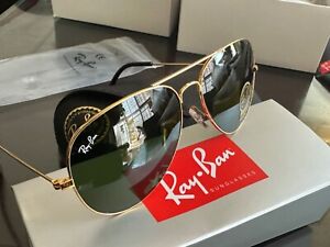 RayBan-Aviator Large Metal RB3025-L0205 58mm Gold with G-15 Green Lense Polar