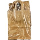50 pcs paper bags Brown kraft bag with handles gift Retail Merchandise shopping