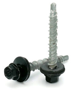 #10 Hex Washer Head Roofing Screws Mech Galv Mini-Drillers | Black Finish