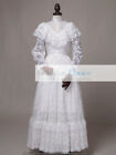 White Victorian Edwardian 1910s Premium Lace Vintage Wedding Dress Bridal Gown S