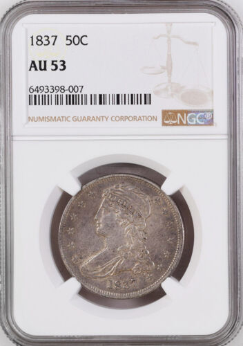 1837 Capped Bust Half Dollar NGC AU53