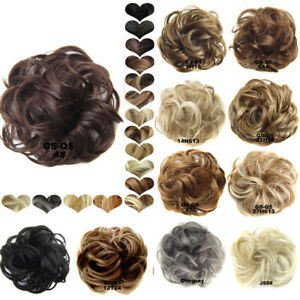 Women Hair Extension Ponytail Synthetic Hair Bun Curly Updo Cover Donut Chignon