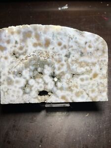 Druzy Ocean Jasper Crystal Slice Slab 5.07in x 3.59in x .28in 173g