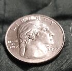 2023 D Washington Quarter Error on nose of George and Bubbles on neck.