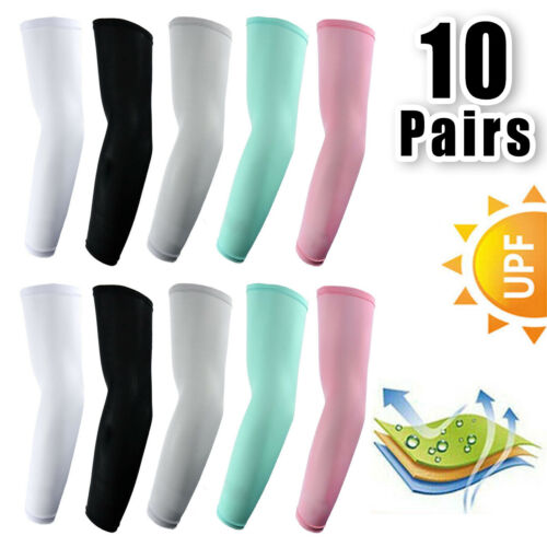 10 pairs (20 pcs) Cooling Arm Sleeves Cover UV Sun Protection Sport Outdoor Golf