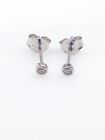 925 Sterling Silver Tiny Bezel Cz Solitaire Stud Earrings 2mm