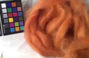 Romney variegated orange wool roving spinning weaving felting fiber arts