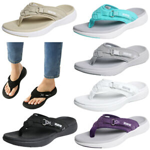Womens Arch Support Flip Flops Soft Cushion Lightweight Summer Beach Sandals