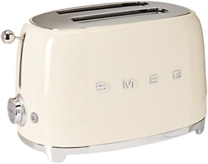 Smeg TSF01CRUS 50&#039;s Retro Style Aesthetic 2 Slice Toaster, Cream