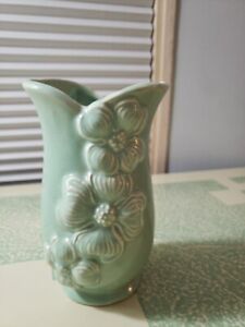 McCoy Brush #667 Pottery Vase Raised Dogwood Flowers 8