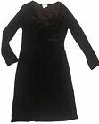 VTG 90s Black Velvet Wrap Dress Witchy Scroll Design Goth Size Large Sexy Vamp!!