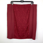 Eloquii Skirt Womens  Size 22 Red Burgundy Unlined Front Mesh Lined