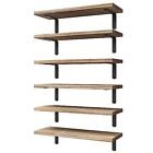 Wood Floating Shelves Set of 6, Shelves for Wall Decor, Farmhouse Shelf for B...