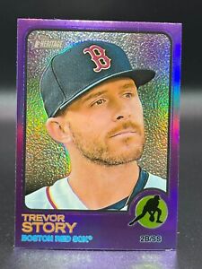 2022 Topps Heritage TREVOR STORY Red Sox #507 Purple Refractor Free Shipping
