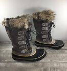 Sorel Joan of Arctic Winter Gray Waterproof Leather Womens Boots NL1540 Size 9