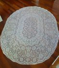 Vintage Lace Oval Tablecloth Ivory/OffWhite Floral Pattern 88