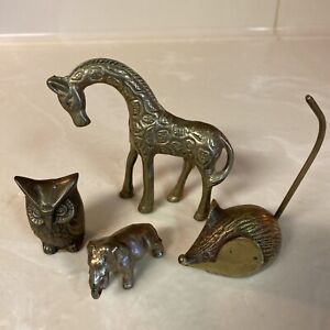 New Listing4 Brass Animal Figurines