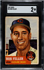 1953 Topps Baseball #54 Bob Feller Cleveland Indians SGC 2.0 Great Eye Appeal