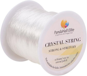 0.8Mm Clear Elastic String, 100M/328 Ft Stretchy Polyester Threads Bracelet Cord