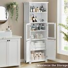 Tall Bathroom Storage Cabinet Home 64” Height Freestanding Linen Tower Cabinet