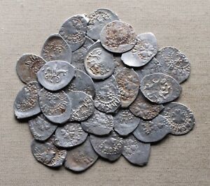 Ivan III * 1462-1505 LOT 30 COINS Silver Kopek SCALES Russian Coin #105
