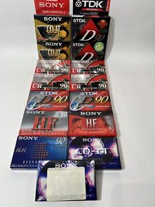 Lot Of 15 NOS Sealed Blank Cassette Tapes Sony Maxell TDK Free Ship