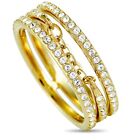 NIB$129 Swarovski Fine Ring Gold Plated Crystal Pave Chain Size 58/7.5 #5257664