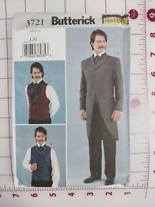 Butterick 3721 Victorian Men's Top Coat & Vest Large/XL Making History Pattern