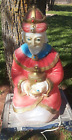 Vintage 1982 Empire Blow Mold Christmas Nativity  Wise Man King Red Robe 26”