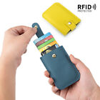 Women Slim RFID Blocking Wallet Credit Card Holder Leather Card Pocket With Hasp