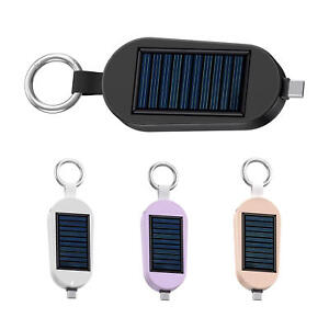 Solar Charger Solar Powered Keychain Power Bank Type C 3000mAh Power Bank