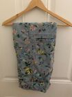 Anthropologie Cargo Pants Size 12 Blue Floral Stretch Fabric Cropped High Rise