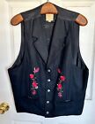 Frontier Wool Vest Mens Size XL Waistcoat Black Western WAH Maker USA Made