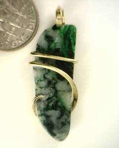 13.22ct Rare Maw Sit Sit Cabochon in 14kt Gold Art Wire Wrap Pendant