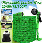 25,50,75,100FT Expandable Flexible Garden Water Hose Pipe w/ Spray Nozzle