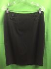 3084) THE LIMITED  6 black pinstripe pencil skirt knee length high waist 6