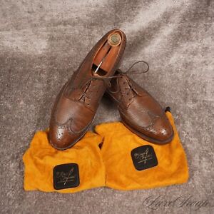 Vintage Florsheim Imperial Brown 340306 Kenmoor Bison Grain Wingtip Shoes 10.5
