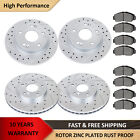 Drilled Slotted Front Rear Brake Rotors and Pads for 2.4L Honda Accord 2003-2007