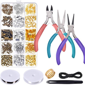 Anezus Jewelry Repair Kit with Jewelry Pliers, Jewelry Making Tools, Beading Str