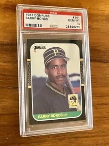 1987 Donruss #361 Barry Bonds Pittsburgh Pirates RC Rookie PSA