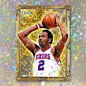 Moses Malone Holographic Gold Getter Sketch Card Limited 1/5 Dr. Dunk Signed